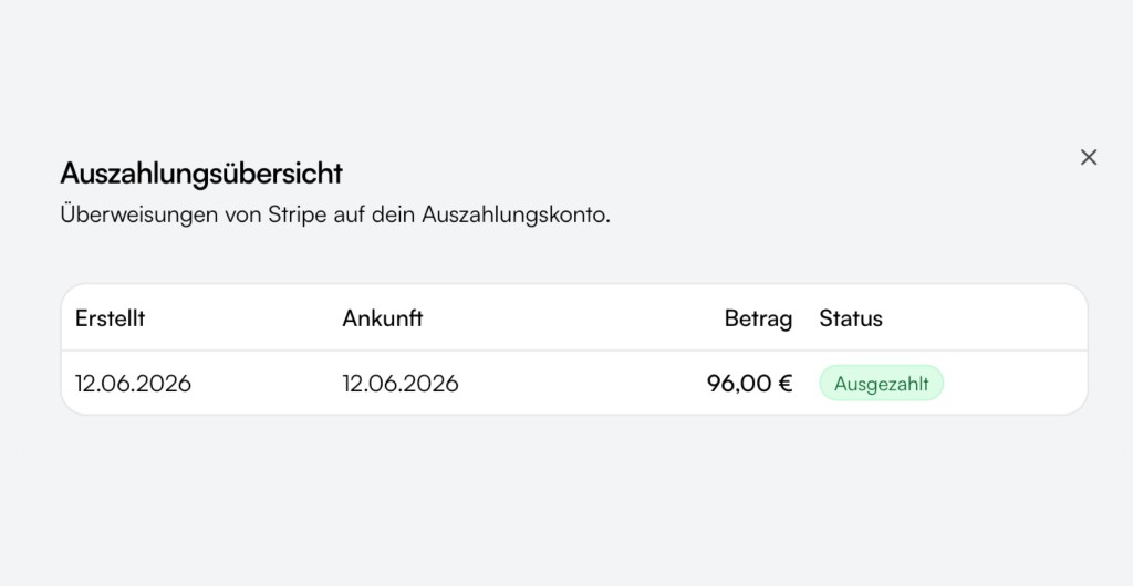 Payouts & overview